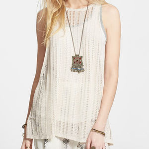 Free People BOHO Double Take' Slouchy cream Tank top sleeveless.Medium